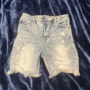Knee length jean shorts